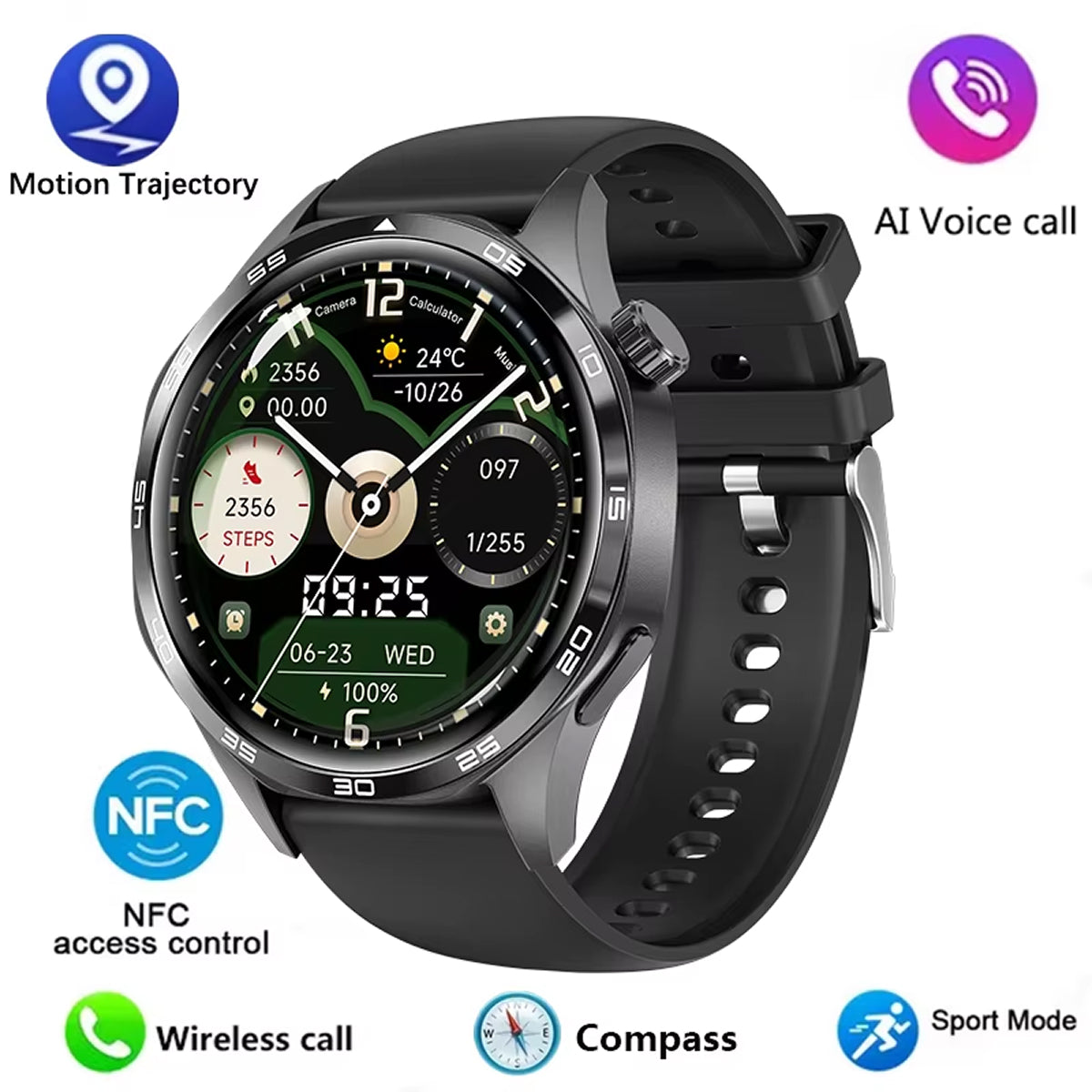 Rugged Hiking Smartwatch with GPS and Offline Mapping Features