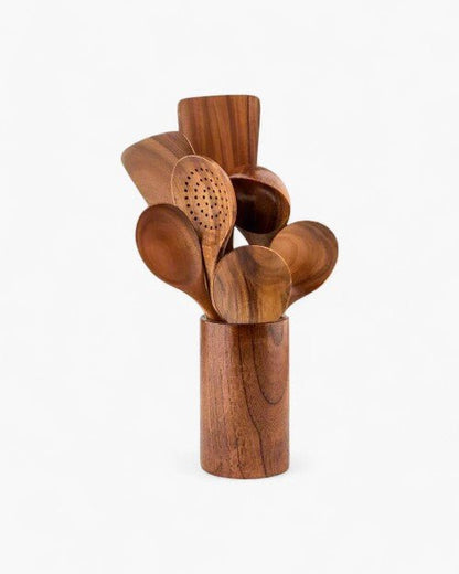 Stylish Teak Kitchen Utensil Collection