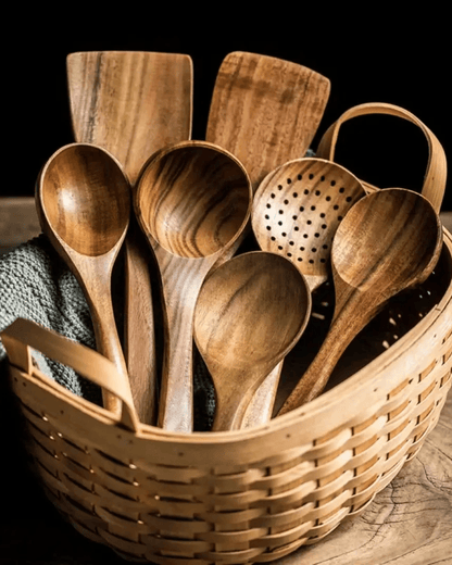 Stylish Teak Kitchen Utensil Collection