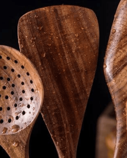 Stylish Teak Kitchen Utensil Collection