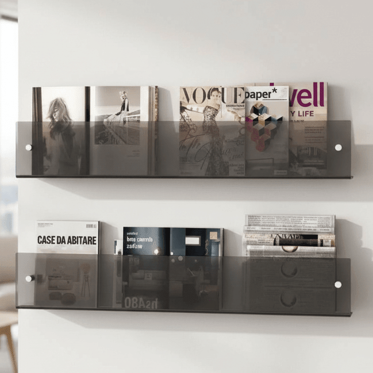 Wall-Mounted Display Rack for Magazines – Minimalist Design