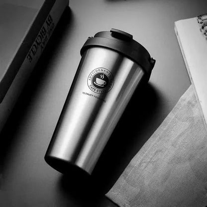 500ml Insulated Stainless Steel Travel Mug with Sliding Lid for Beverages