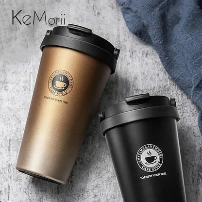 500ml Insulated Stainless Steel Travel Mug with Sliding Lid for Beverages