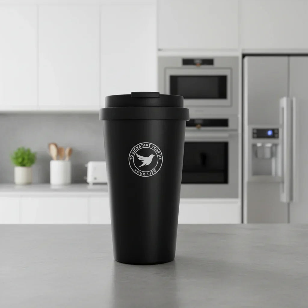 500ml Insulated Stainless Steel Travel Mug with Sliding Lid for Beverages