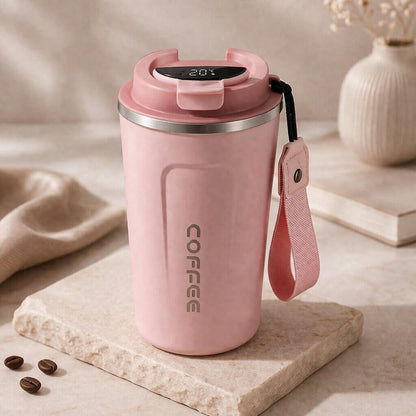 Smart Temperature Control Travel Mug | Sleek Steel Design