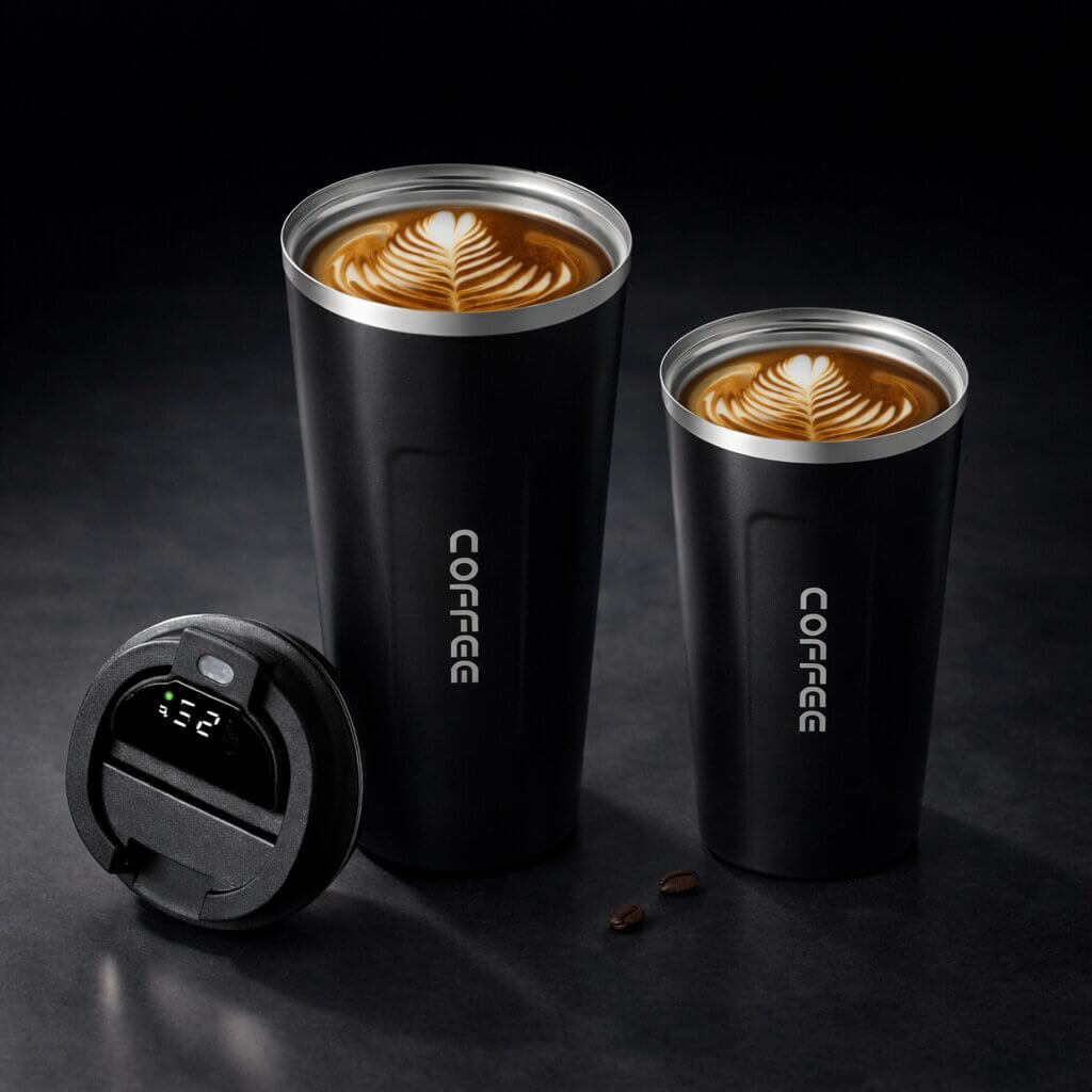 Smart Temperature Control Travel Mug | Sleek Steel Design