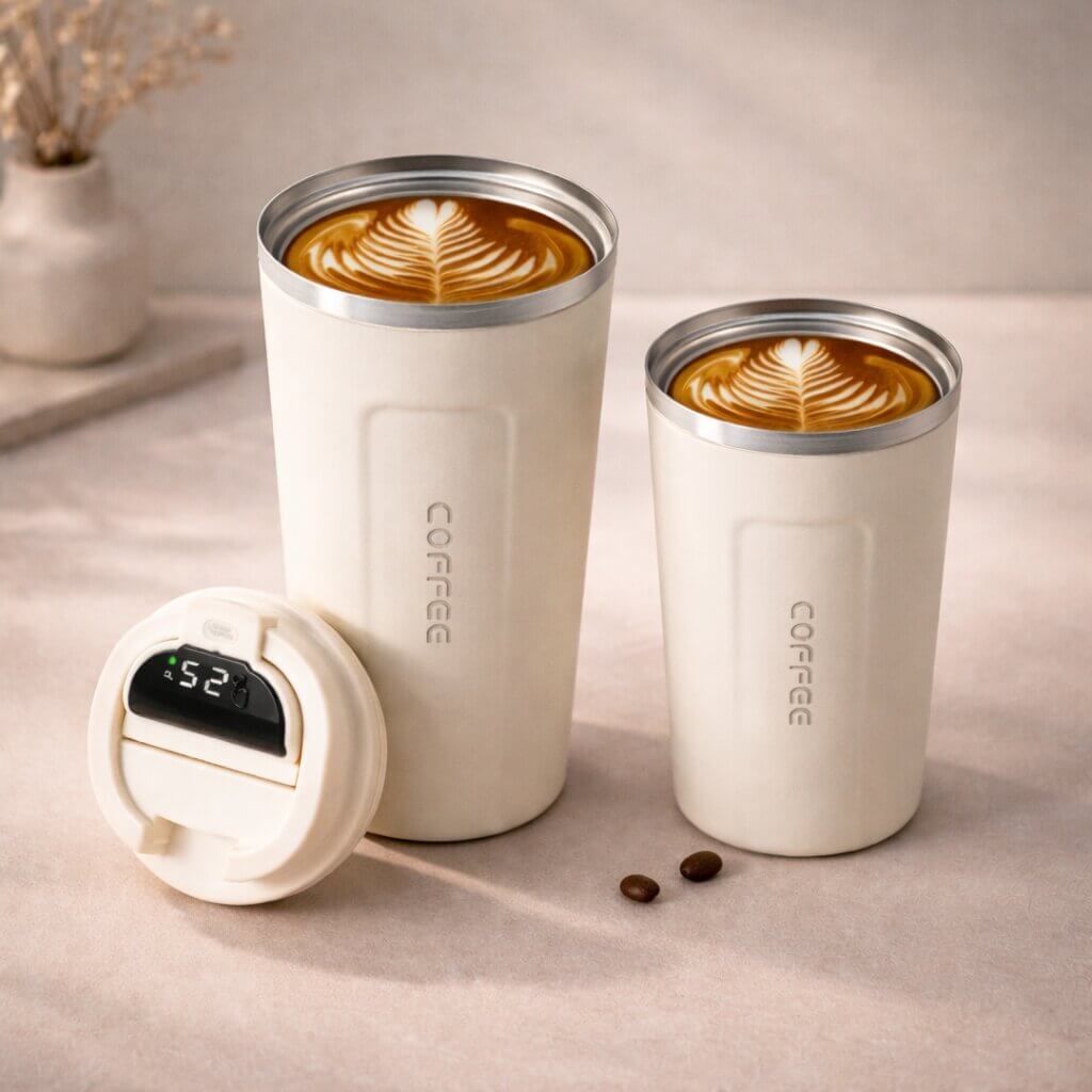 Smart Temperature Control Travel Mug | Sleek Steel Design