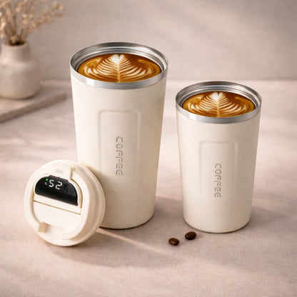 Smart Temperature Control Travel Mug | Sleek Steel Design