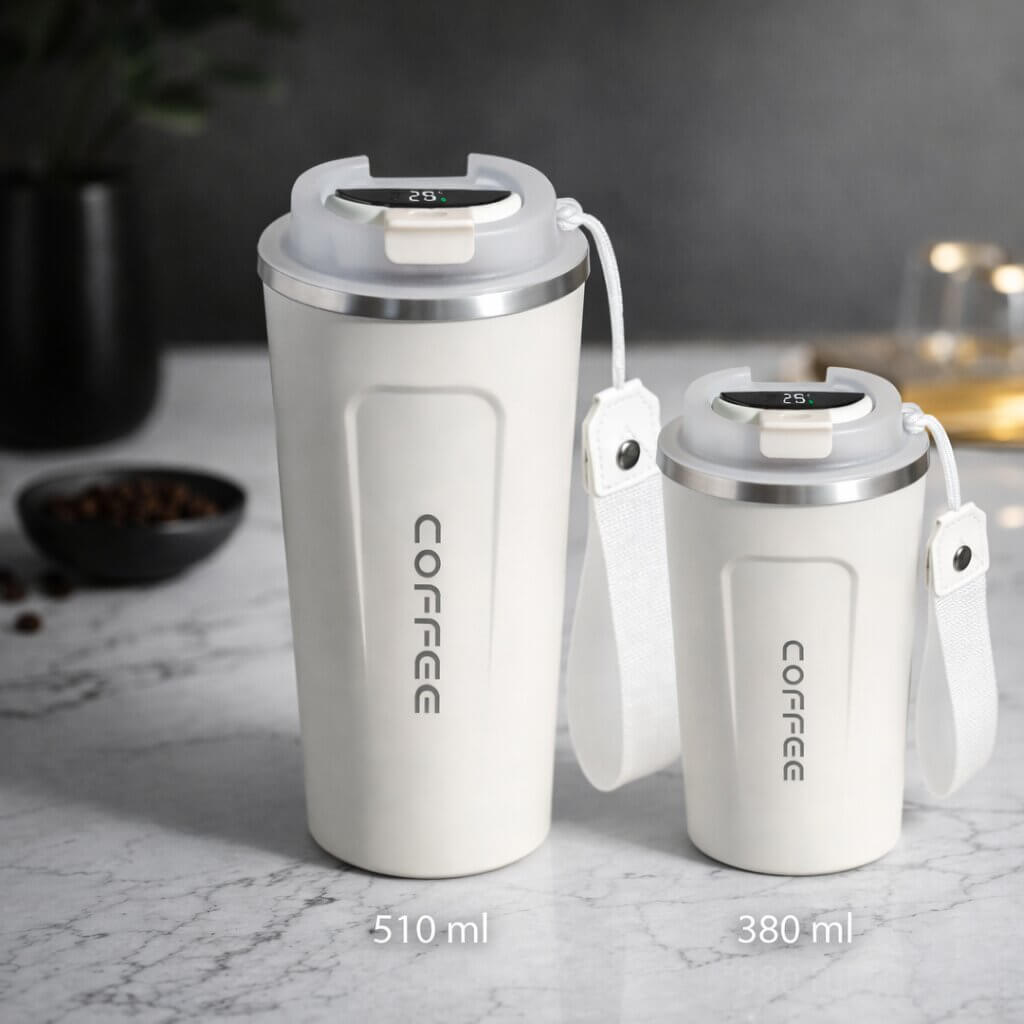 Smart Temperature Control Travel Mug | Sleek Steel Design