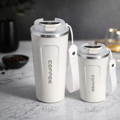 Smart Temperature Control Travel Mug | Sleek Steel Design