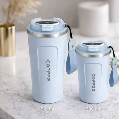 Smart Temperature Control Travel Mug | Sleek Steel Design