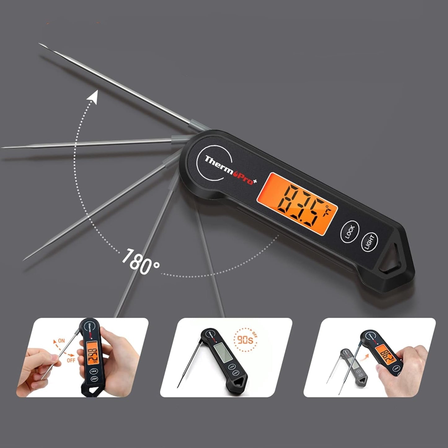 Digital Waterproof Meat Thermometer – Instant Read & Dual-Hand Use