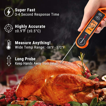 Digital Waterproof Meat Thermometer – Instant Read & Dual-Hand Use