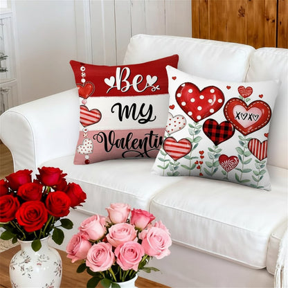 Charming Heart-Themed Cushion Covers Set of 4 for Valentine's Day