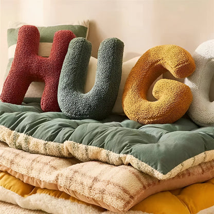 Personalized Plush Alphabet Pillow – Cozy Sherpa Decor