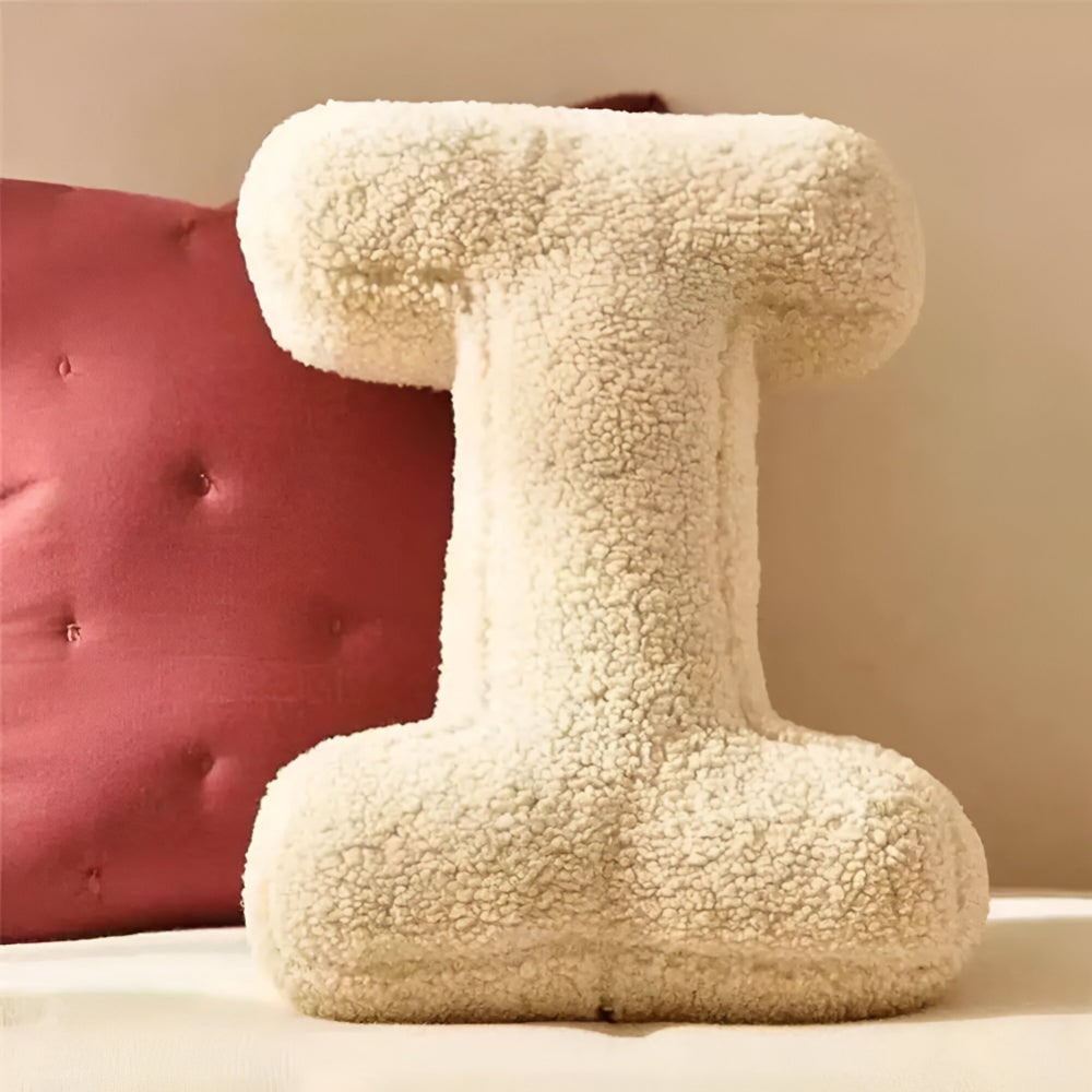 Personalized Plush Alphabet Pillow – Cozy Sherpa Decor