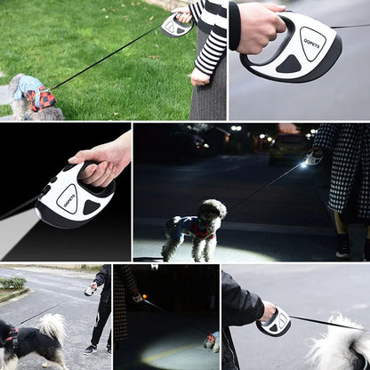 Retractable Dog Leash with LED Light for Pets