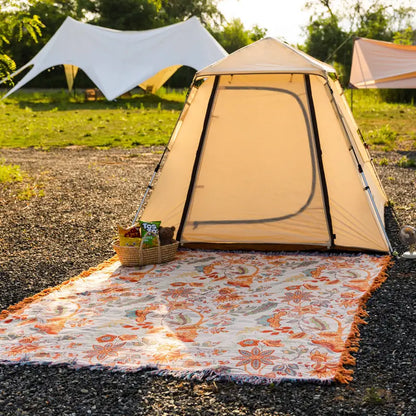 Charming Cotton Floral Throw | Cozy Bohemian Blanket