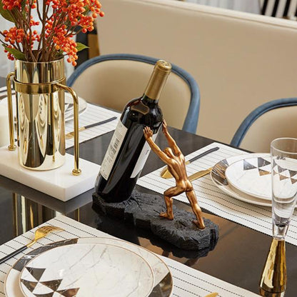 Sculptural Bronze Wine Holder – Elegant Display for Fine Wines