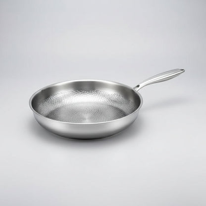 Versatile Titanium-Coated Frying Pan with Durable Steel Design