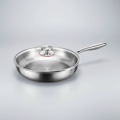 Versatile Titanium-Coated Frying Pan with Durable Steel Design