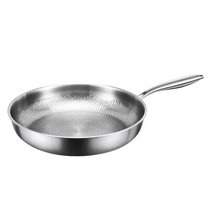 Versatile Titanium-Coated Frying Pan with Durable Steel Design