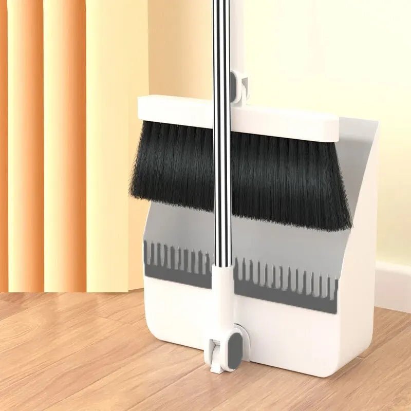 Effortless Cleaning Broom with Dustpan | Adjustable Handle & 360° Swivel Head
