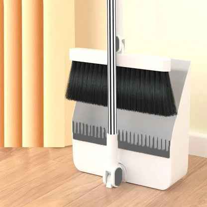 Effortless Cleaning Broom with Dustpan | Adjustable Handle & 360° Swivel Head