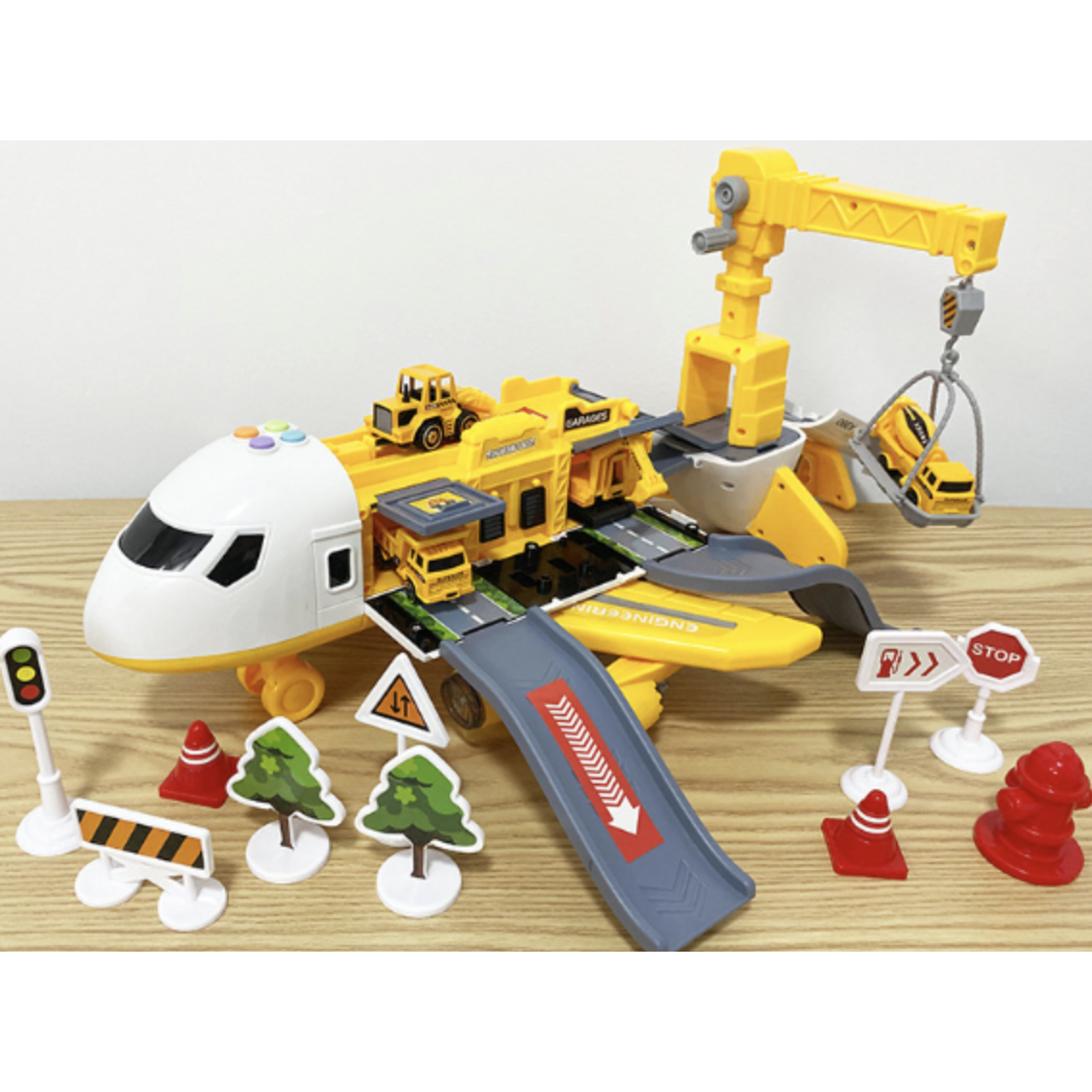 Interactive Cargo Plane Adventure Set with Lights and Sounds