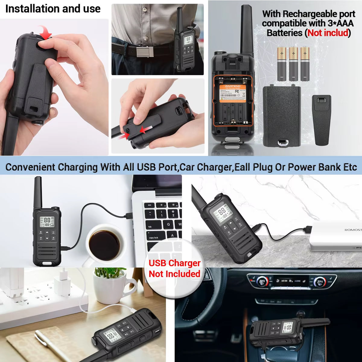 Long Range Waterproof Walkie Talkies for Camping – 3 Pack UK