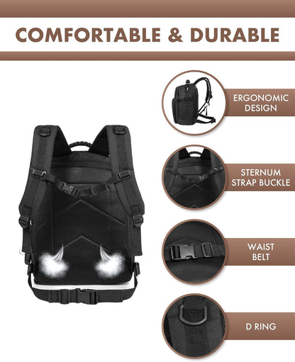 35L Tactical Backpack for Outdoor Use with Molle and Laptop Compartment