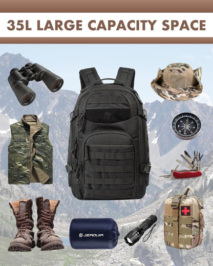 35L Tactical Backpack for Outdoor Use with Molle and Laptop Compartment
