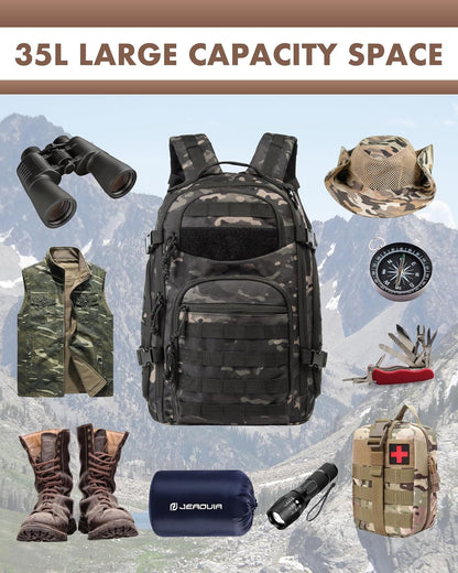 35L Tactical Backpack for Outdoor Use with Molle and Laptop Compartment