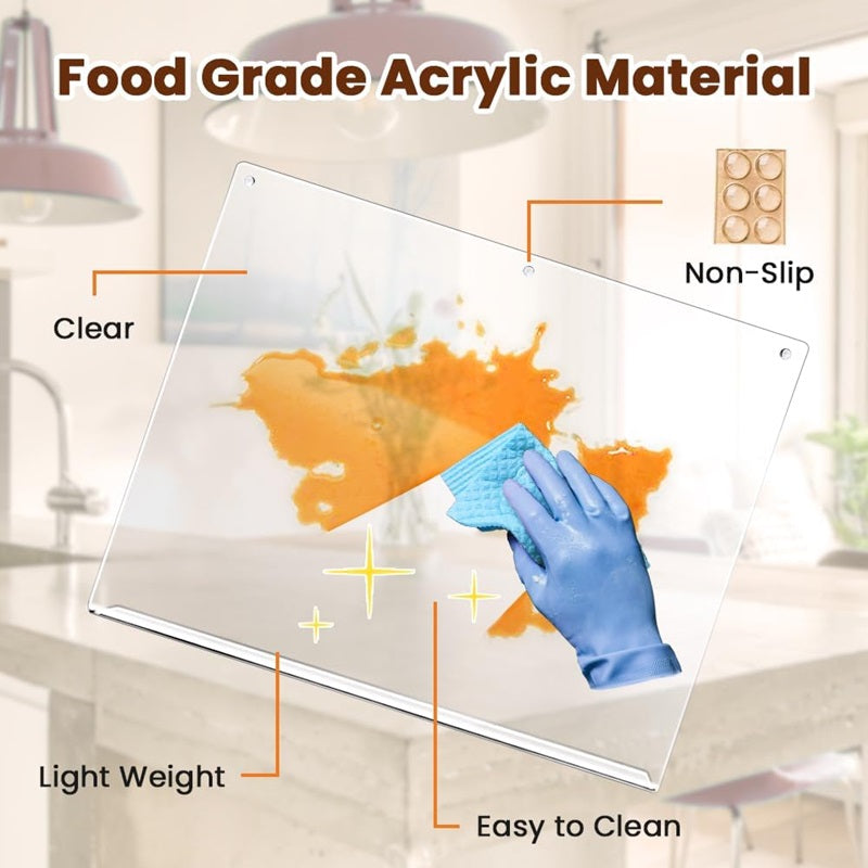 Transparent Cutting Board with Counter Edge
