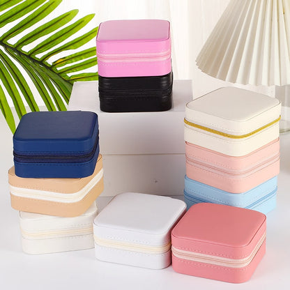 Compact Jewelry Travel Case with Secure Zipper and Padded Storage