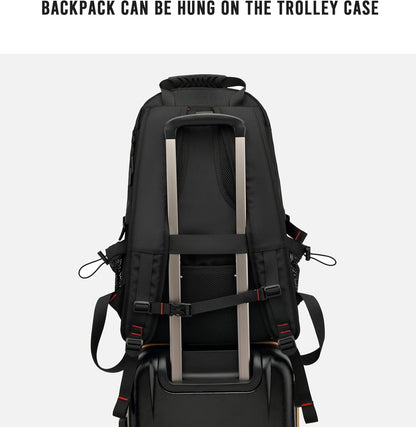 60L Waterproof Laptop Backpack for Travel with USB Port and Shoe Storage