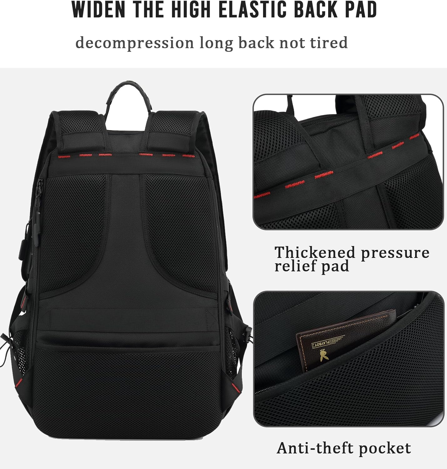 60L Waterproof Laptop Backpack for Travel with USB Port and Shoe Storage