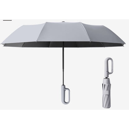 Compact Automatic Travel Umbrella with Secure Clip Handle