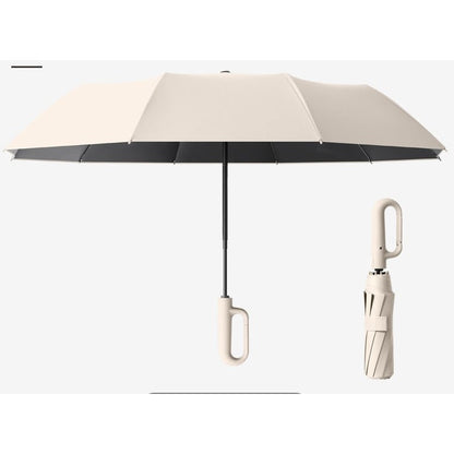 Compact Automatic Travel Umbrella with Secure Clip Handle