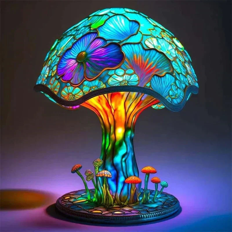 Vibrant Art Glass Table Lamp – Enchanting Illumination for Your Home
