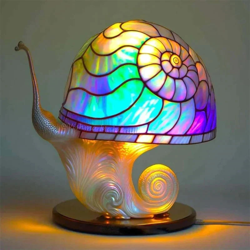 Vibrant Art Glass Table Lamp – Enchanting Illumination for Your Home