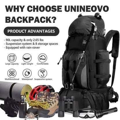 90L Professional Hiking Backpack for Expedition Travel
