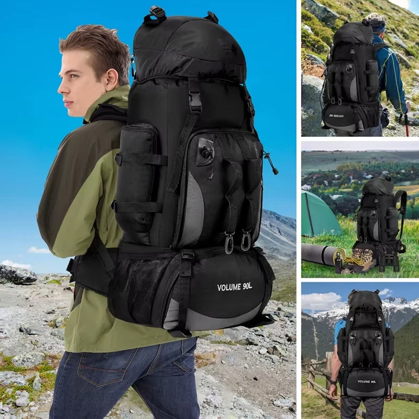 90L Professional Hiking Backpack for Expedition Travel
