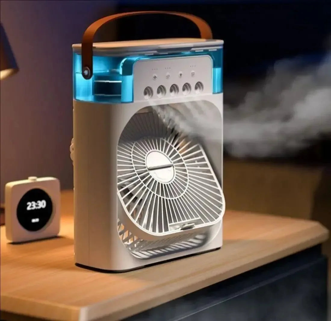 USB-Powered Desktop Fan, Humidifier & Night Light – 3-in-1 Air Cooler