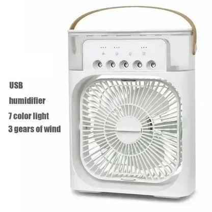 USB-Powered Desktop Fan, Humidifier & Night Light – 3-in-1 Air Cooler