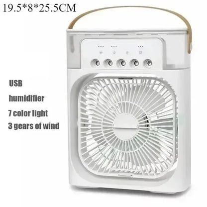 USB-Powered Desktop Fan, Humidifier & Night Light – 3-in-1 Air Cooler