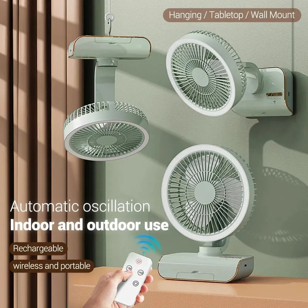 Multifunctional Silent Cooling Fan – 4000mAh Portable Air Conditioner for Home and Camping