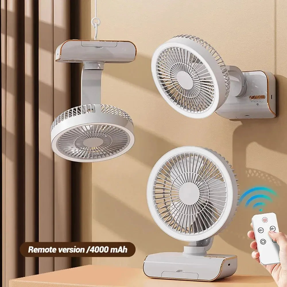 Multifunctional Silent Cooling Fan – 4000mAh Portable Air Conditioner for Home and Camping