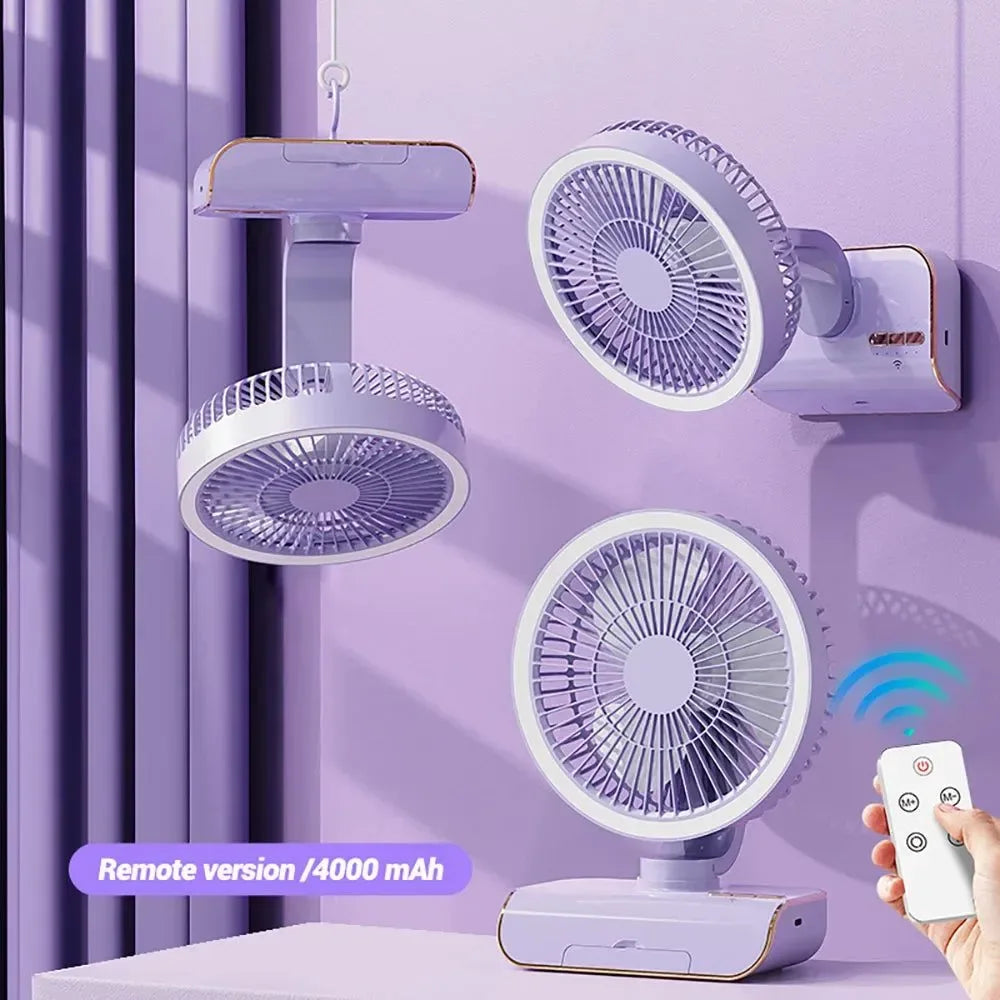 Multifunctional Silent Cooling Fan – 4000mAh Portable Air Conditioner for Home and Camping