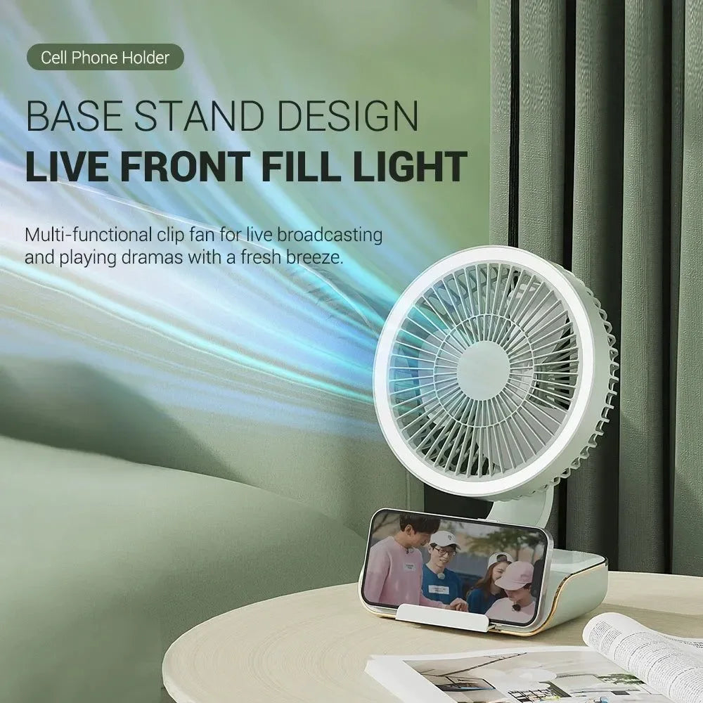 Multifunctional Silent Cooling Fan – 4000mAh Portable Air Conditioner for Home and Camping
